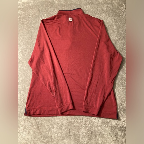 FootJoy 1/4 Zip Pullover Mens Size XL Golf Long Sleeve Activewear Red Logo Nylon - Picture 2 of 11
